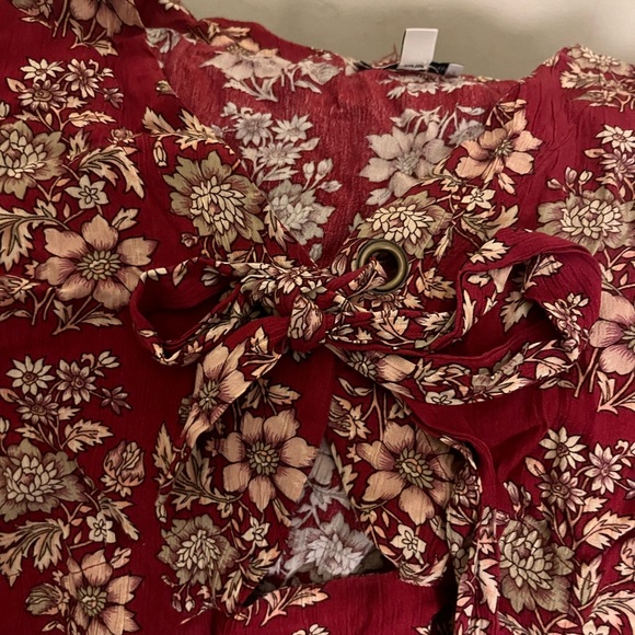 American Eagle Outfitters Red Floral Dress - Picture 3 of 4